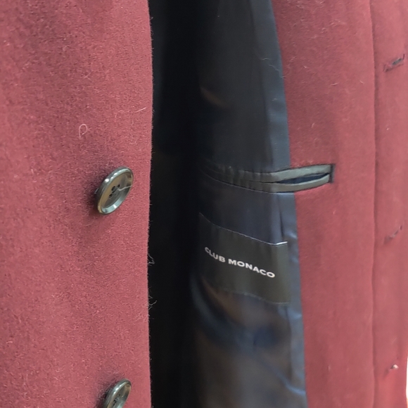 2020 Maroon Club Monaco Loukas Funnel Neck Coat - Picture 2 of 4